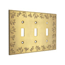 Floral 3G Toggle wall plate in Brushed Gold