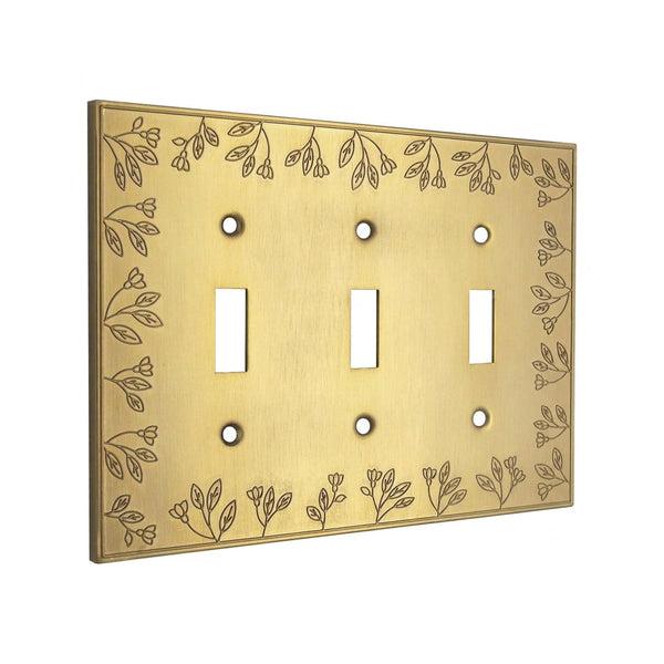 Floral 3G Toggle | Brushed Gold
