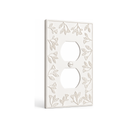 Floral White 1-gang duplex outlet cover