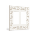 Floral White 2-gang rocker switch plate