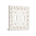 Floral White 2-gang toggle switch plate