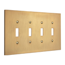 Forge 4G Toggle wall plate in Brushed Gold, angled view