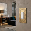Gatsby 1G Rocker Wall Plate in Brushed Gold in a living room