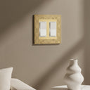 Gatsby 2G Rocker Wall Plate in Brushed Gold in a living room