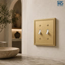 Imperial 2G Toggle Wall Plate | Brushed Gold - lifestyle