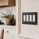 Imperial 4G Rocker wall plate in Black on a wall in a styled room