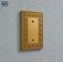 Laurel 1G Blank wall plate in Brushed Gold close-up showing the detailed finish