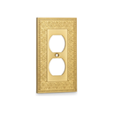 Laurel 1-gang duplex outlet cover in Brushed Gold