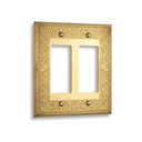 Laurel 2-gang rocker switch plate in Brushed Gold