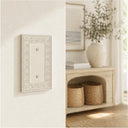 Laurel 1G Blank wall plate in Warm Ivory on a wall in a styled room