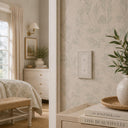 Laurel 1G Blank wall plate in Warm Ivory on a wall in a styled room