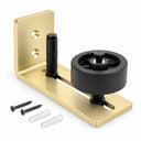 Light Gold adjustable wall-mounted barn door floor guide with mounting screws and anchors