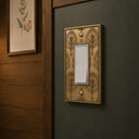 Nouveau 1G Rocker Wall Plate in Brushed Gold in a study