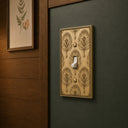 Nouveau 1G Toggle Wall Plate in Brushed Gold in a study