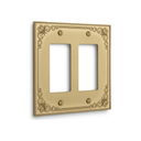 Palazzo 2-gang rocker switch plate in Brushed Gold