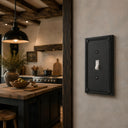 Pearl 1-gang toggle wall plate in Black, lifestyle photo