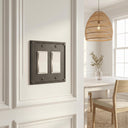 Pearl 2-gang rocker wall plate in Black, lifestyle photo