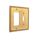 Pearl 2G Toggle Rocker wall plate in Brushed Gold