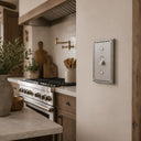 Pearl 1-gang toggle wall plate in Brushed Nickel, lifestyle photo