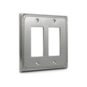Pearl 2-gang rocker switch plate in Brushed Nickel