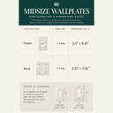 Scallop midsize wall plate configuration and dimensions guide