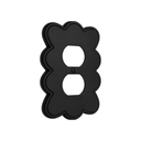 Scallop 1G Duplex Wall Plate in Black