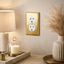 Signature 1G Duplex Wall Plate | Polished Gold - Lifestyle
