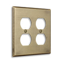 Signature 2-gang duplex outlet cover in Aged Gold
