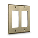 Signature 2-gang rocker switch plate in Aged Gold