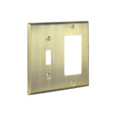 Signature 2-gang toggle and rocker combination switch plate in Aged Gold