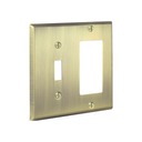 Signature 2-gang toggle and rocker combination switch plate in Aged Gold