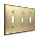 Signature 3-gang toggle switch plate in Aged Gold