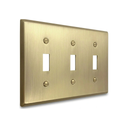 Signature 3-gang toggle switch plate in Aged Gold