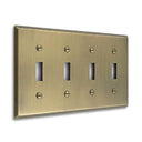 Signature 4-gang toggle switch plate in Aged Gold