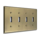 Signature 4-gang toggle switch plate in Aged Gold