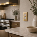signature brushed brass 1 gang duplex outlet cover lifestyle 01