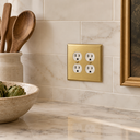 signature brushed brass 2 gang duplex outlet cover standard lifestyle 01