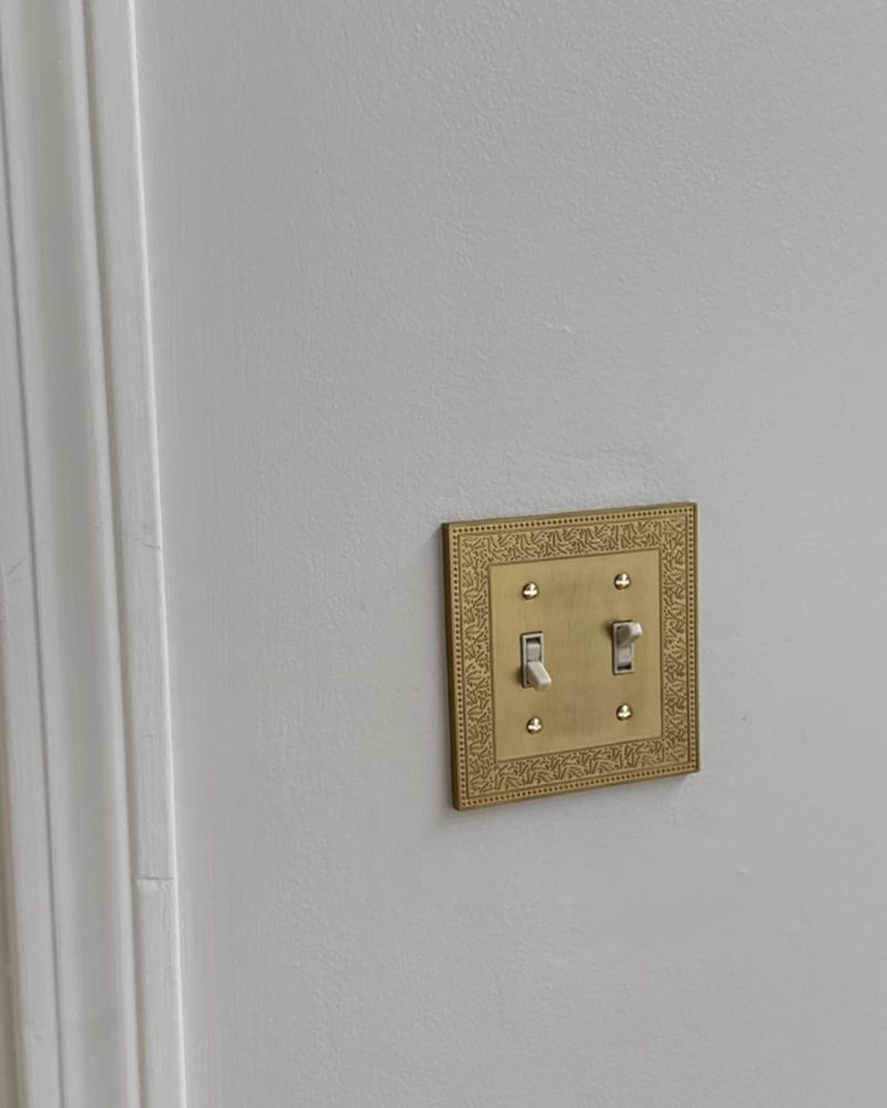 Customer photo: laurel brushed gold 2 gang toggle