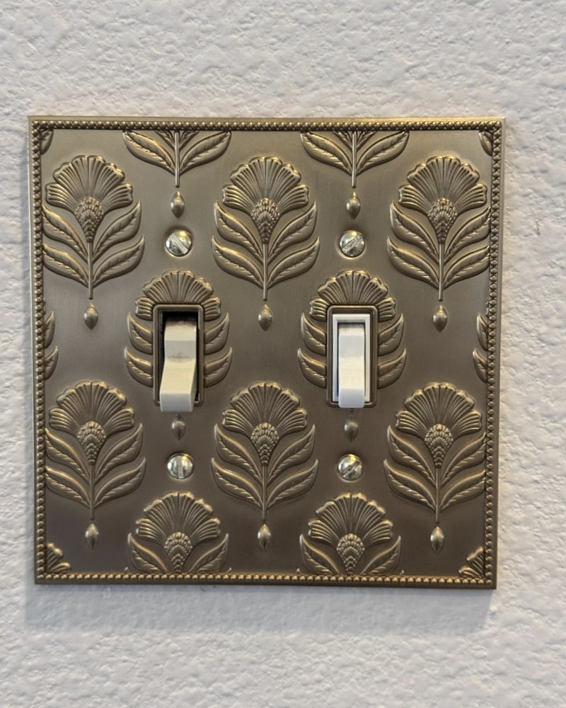 Customer photo: nouveau brushed gold 2 gang toggle